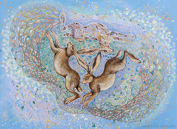 painting 3 hares symbol