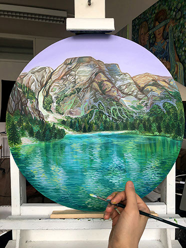 landscape painting making of