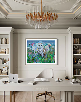 Wandmalerei in Wien mit weißer Eule