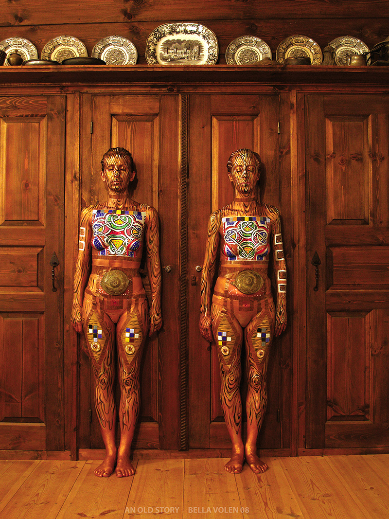 wood bodypainting