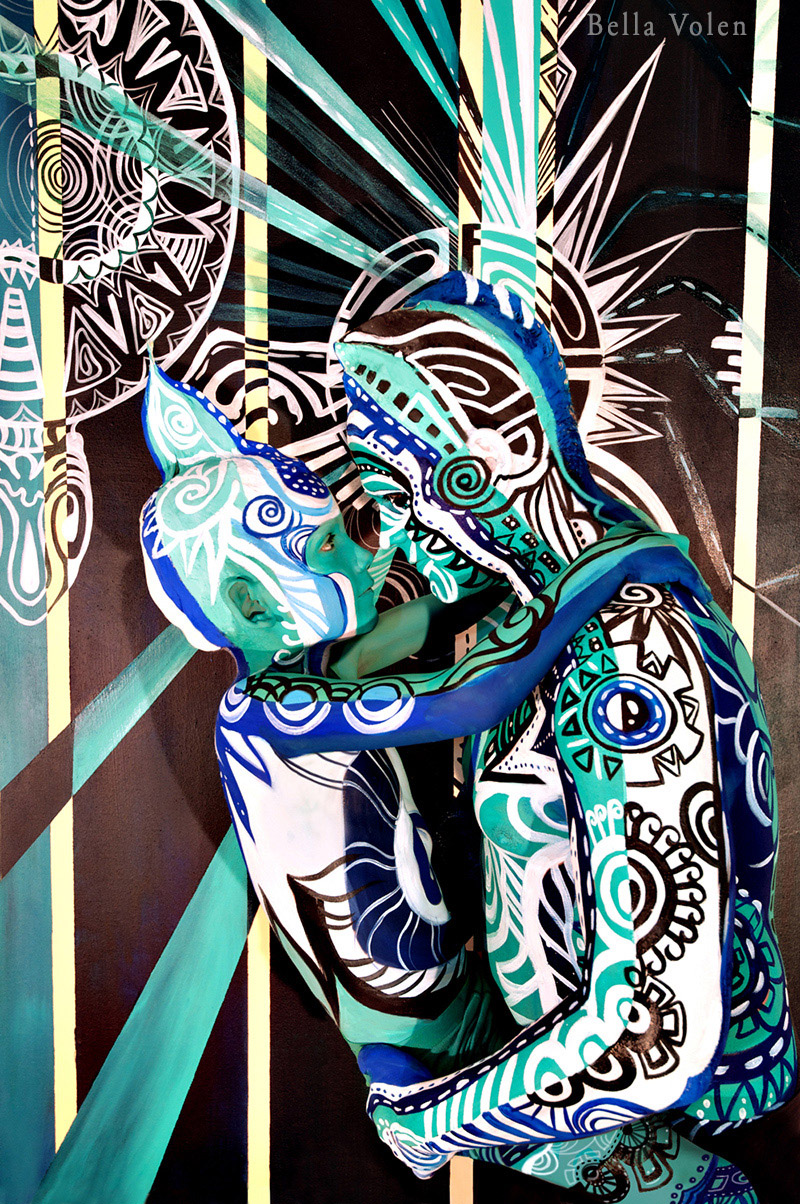 bodypainting father and son