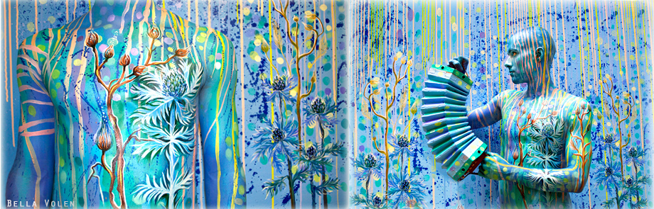 bodypainting in blue