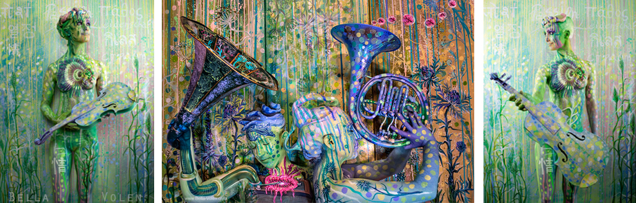 bodypainting and music instruments