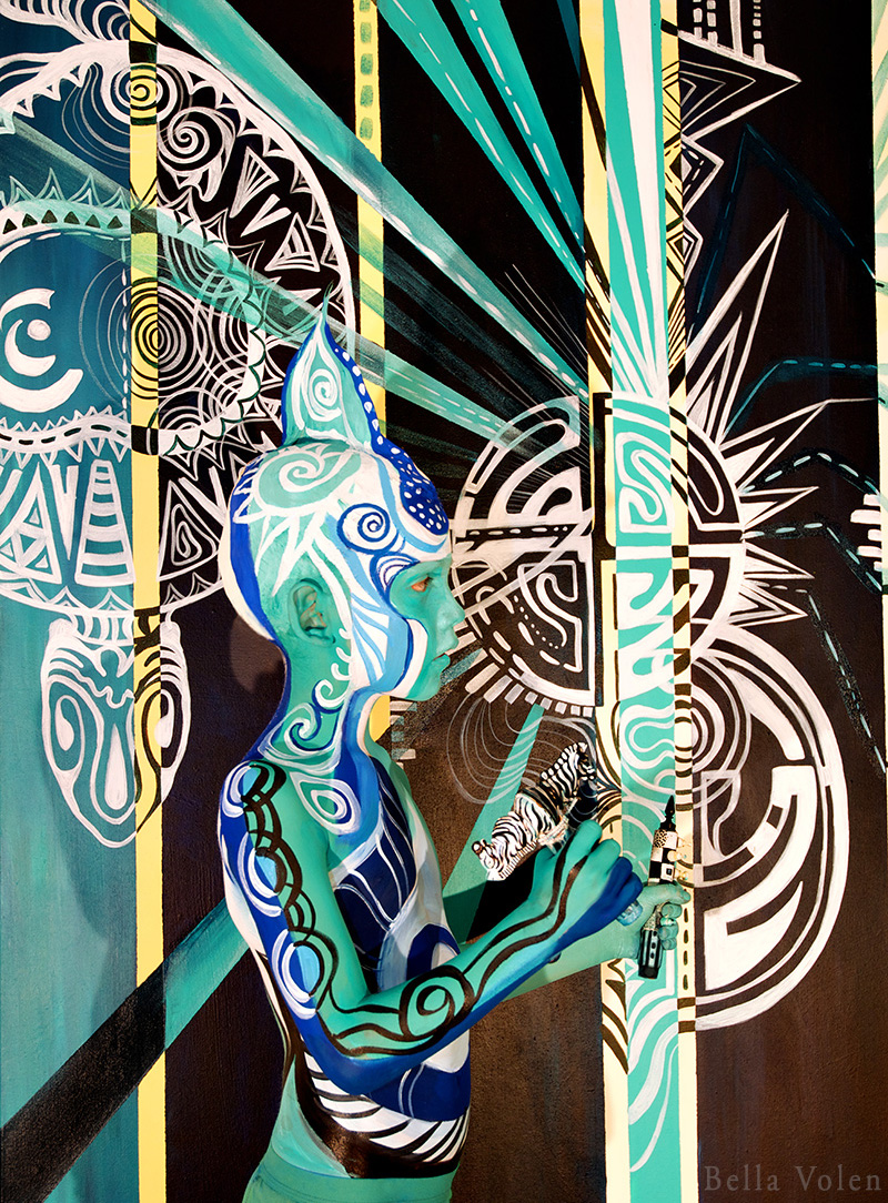 bodypainting with a child