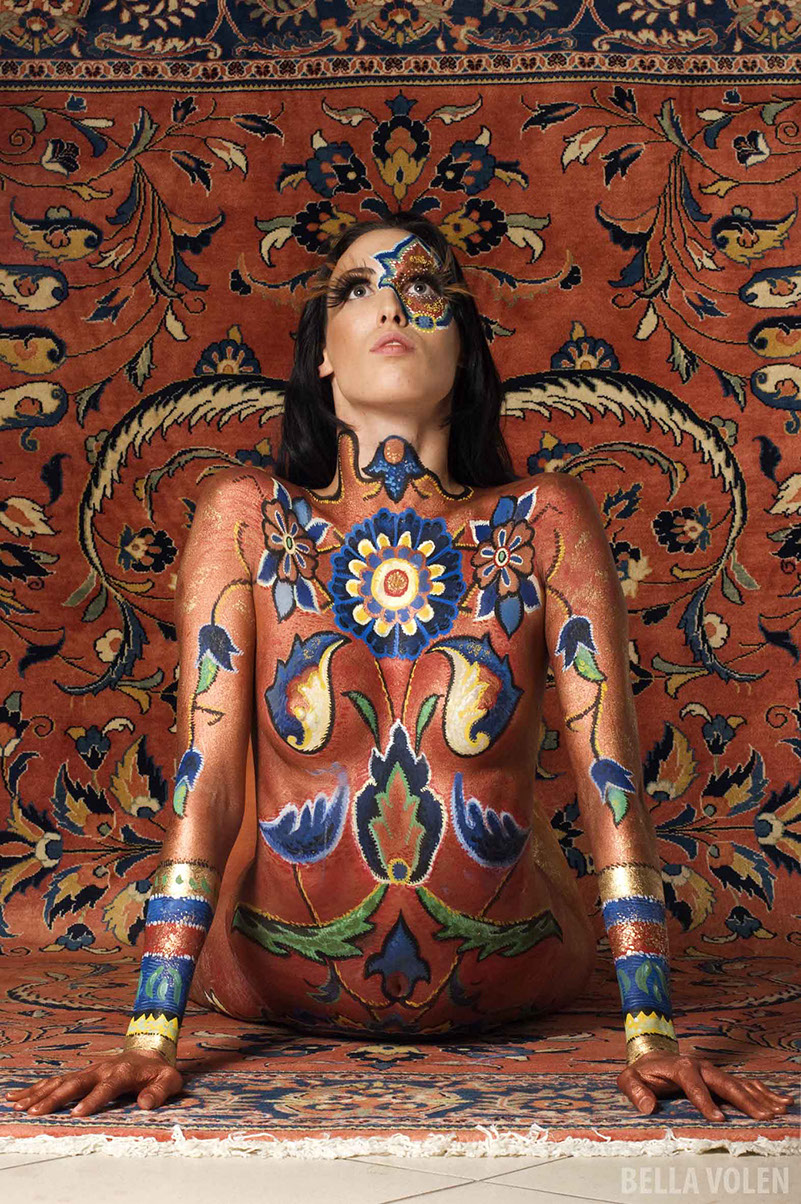 camouflage bodypainting persian carpet
