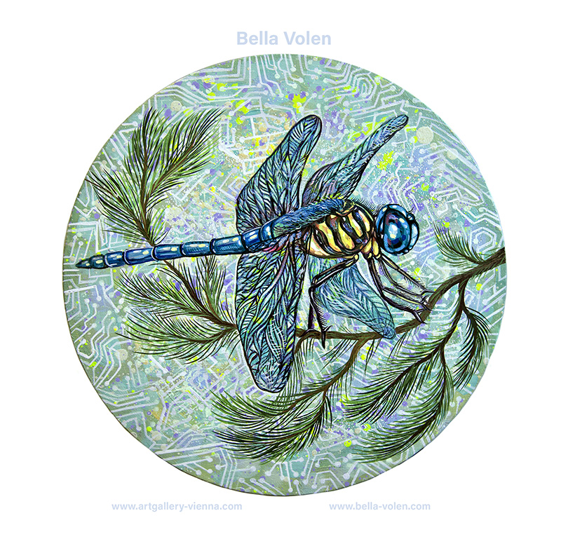dragon fly round painting-online art gallery 