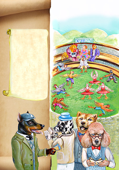 kinder illustration mit tieren