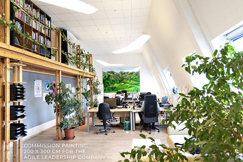 kunst für office großraumbüro