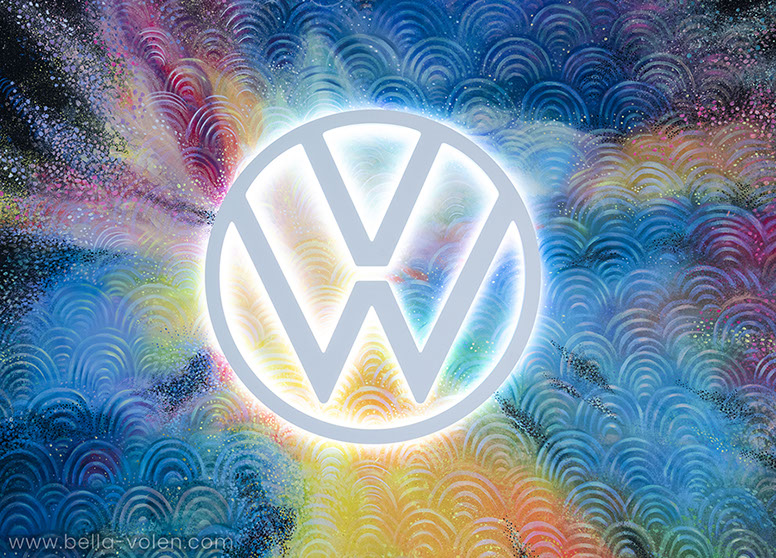 mural painting in vienna, volkswagen commission