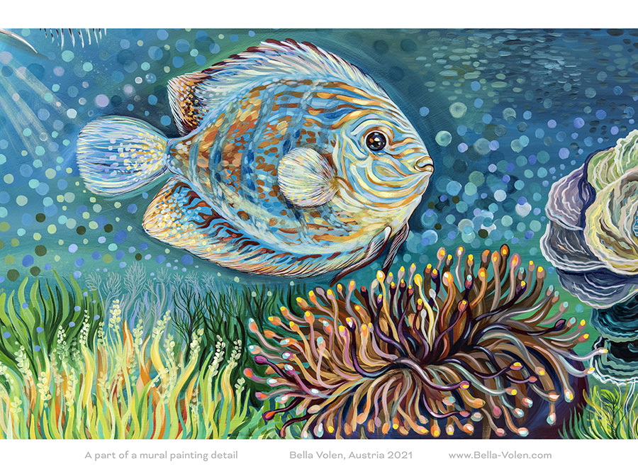 wandmalerei in oesterreich fisch und pflanzen gemaelde